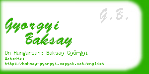 gyorgyi baksay business card