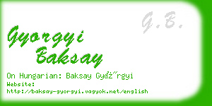 gyorgyi baksay business card